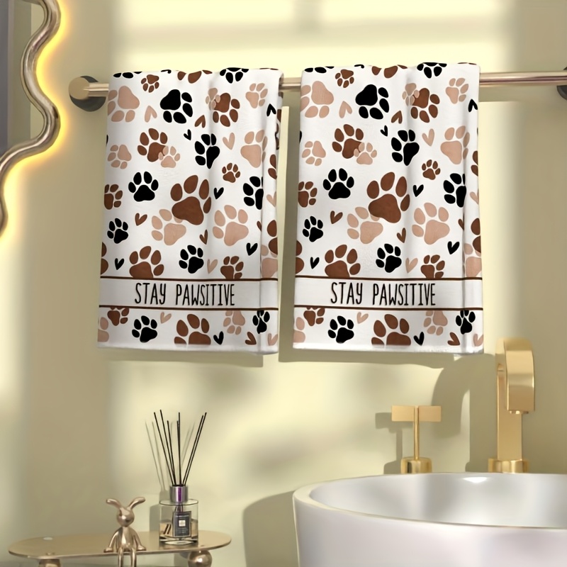 TEMU 2pcs, Claw Print Kitchen Towels, Towel Set, , Super Absorbent Soft Cleaning Cloth, Cooking Baking Tea Towels, Hand Towels, Cleaning Cloths,