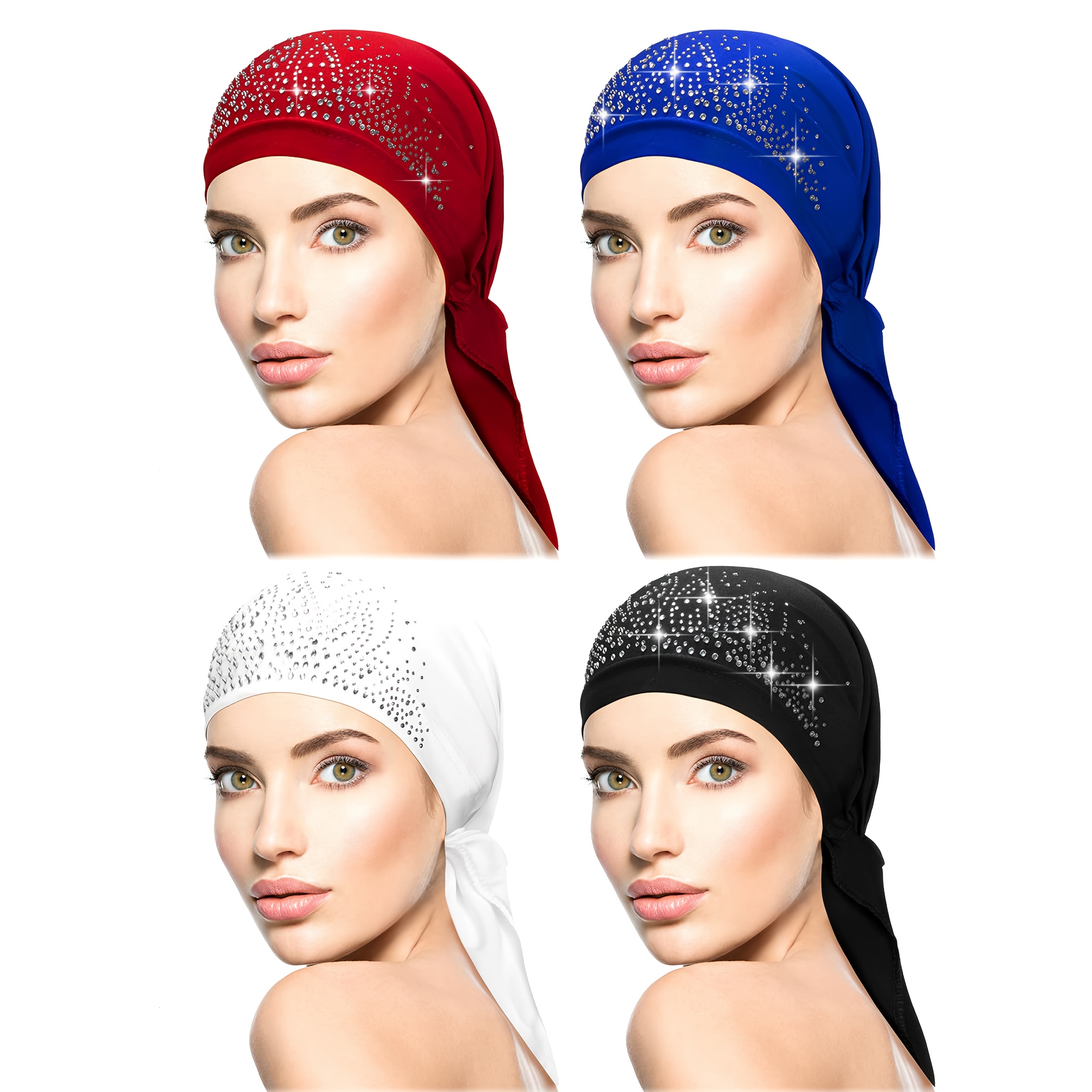 two packs headscarves stretchy head wraps pre Temu Germany