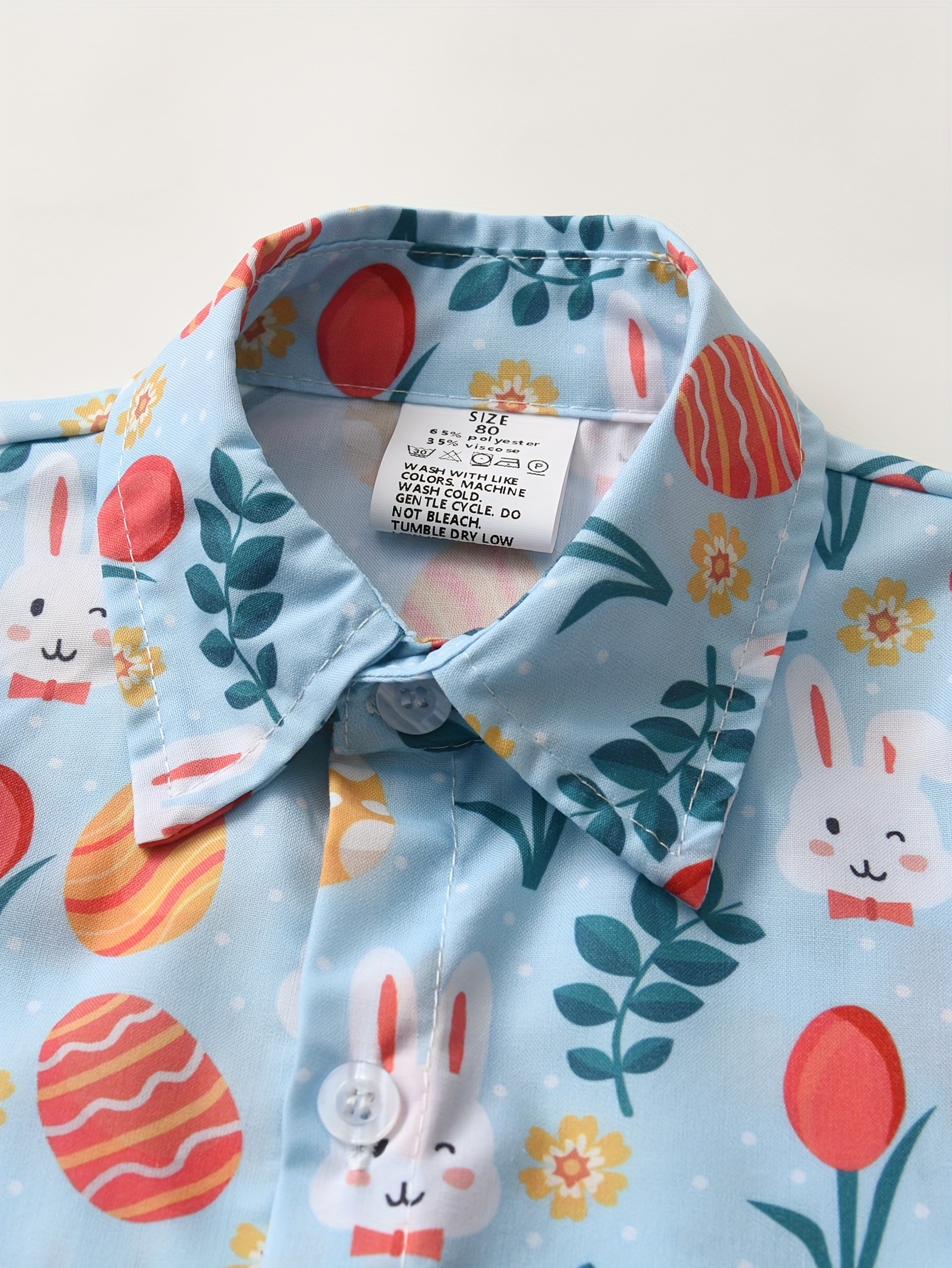 Mens Easter Attire Men's Easter Bunny Egg Print Short Sleeve Shirt