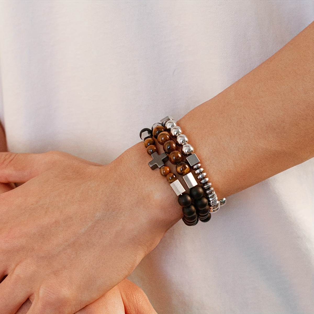 Pulseras Piedras Naturales Brazalete Hombre Pulseras Hombre | Cuotas Sin Interés