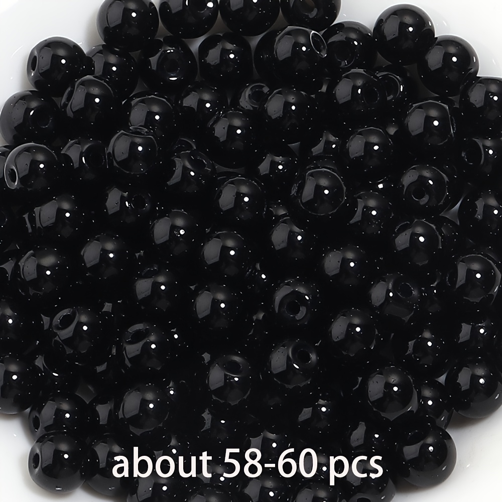 TEMU 60pcs/Pack de perles de verre aléatoires de 8 mm, , accessoires de fabrication de bijoux de et bracelets faits à