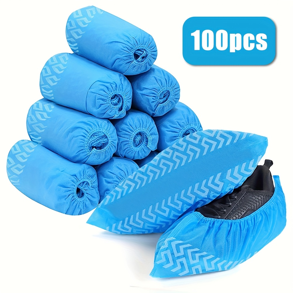 100pcs 50 pairs shoe covers disposable non slip non fabric boot covers for indoors breathable slip resistant durable boot shoes cover protector covers fits   most shoes