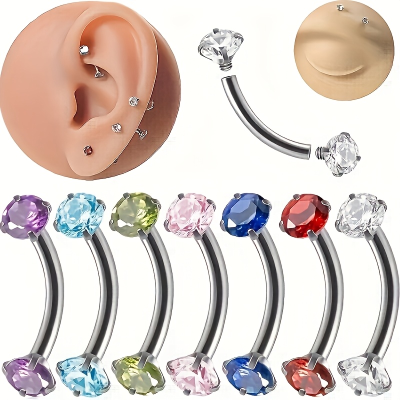 OUFER Body Piercing Belly Bars 14G Navel Piercing Jewelry 316L