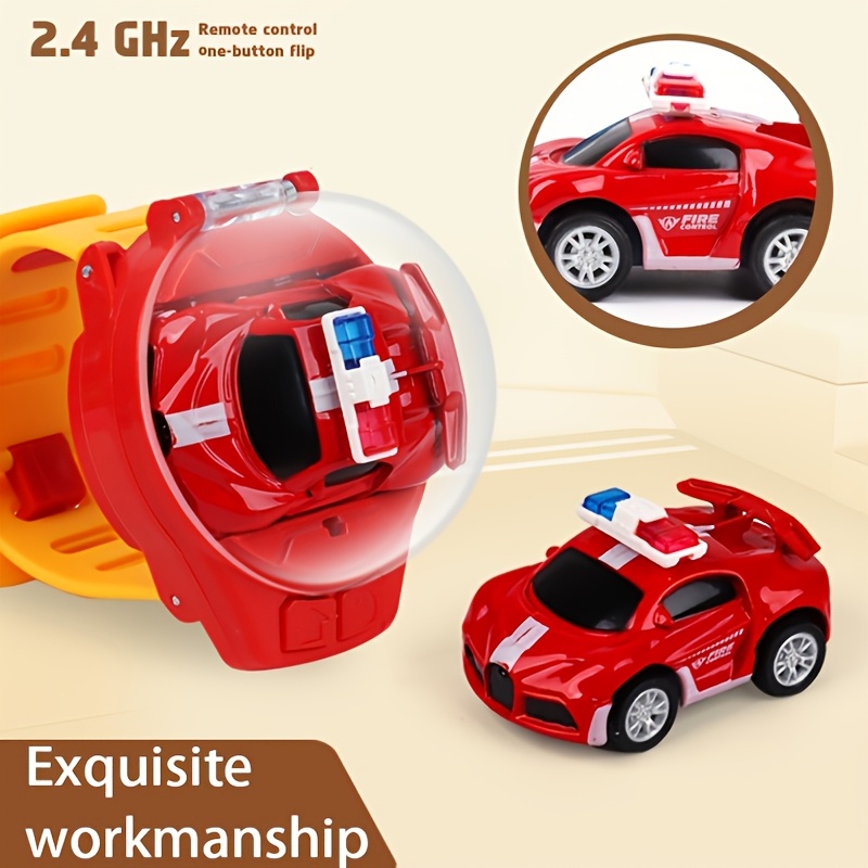 's Mini Remote Control Car Toy, Racing Car with USB Charging Port, LED Lights, Forward/Reverse Control, Suitable for Aged 3+, Metal Material, Unisex Design, Adjustable Strap, Perfect Gift for and ' Birthdays, Christmas, Halloween