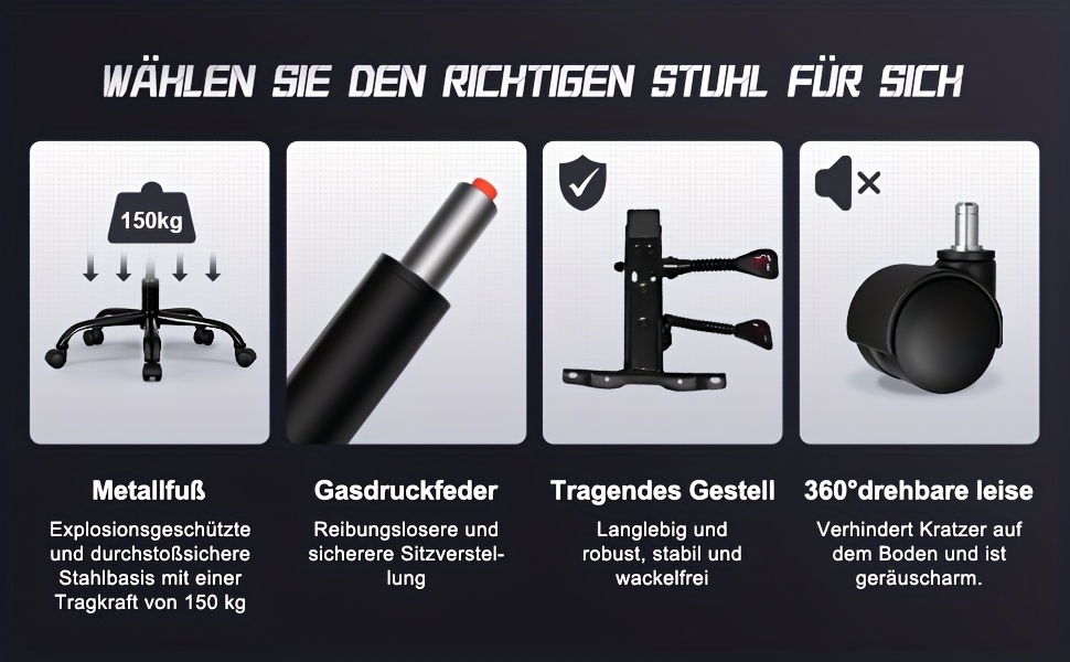 Fauteuil de Gaming avec Repose-Pieds, Fauteuil Ergonomique pour Gaming, Fauteuil à Bras avec Coussin Lombaire Réglable, Support Lombaire et Appui-Tête Ajustables, Pivotant à 360° et Conçu pour un Poids jusqu'à 150 kg