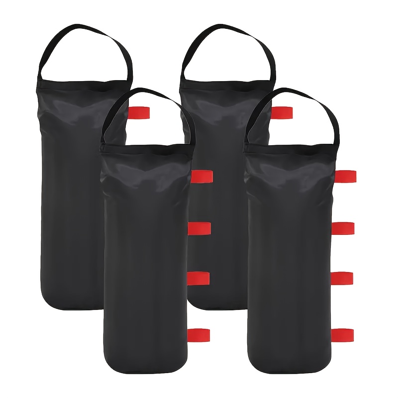 4-Pack Heavy Duty Weight Bags, Oxford Cloth Load Bags for Pop-Up Canopies, Tents, Camping - Outdoor Weight Sacks for Halloween, Christmas Events - Black