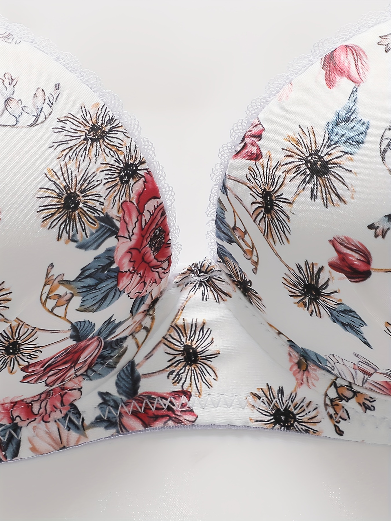 sexy lingerie set seamless floral print push bra - Temu