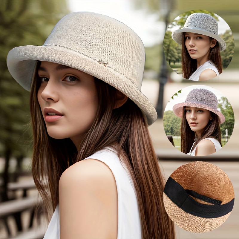 Sun Protection Bow Bucket Hat Breathable Elasticity Fishmen - Temu