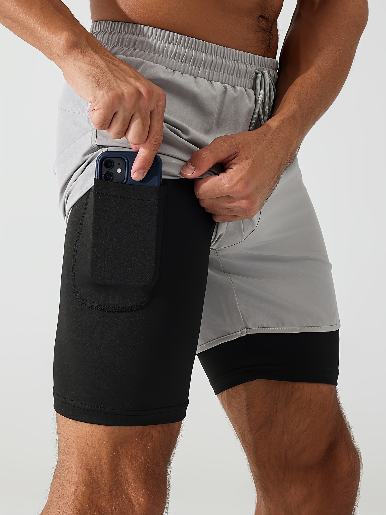 Men'S Shaping Sports Shorts with a Zip Pocket at The Back Waist