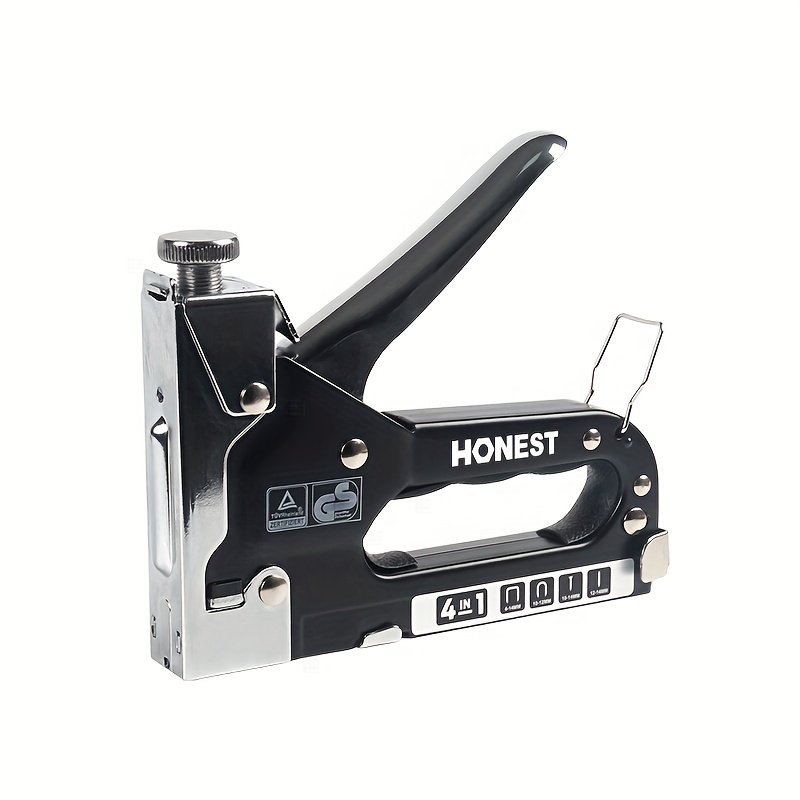 Image of A 4-in-1 Heavy-duty Manual Nail Gun With Adjustable Nailing Force, With 800 Nails, Suitable For , Woodworking, Furniture Making, Repairs, Material Patching, And Decoration