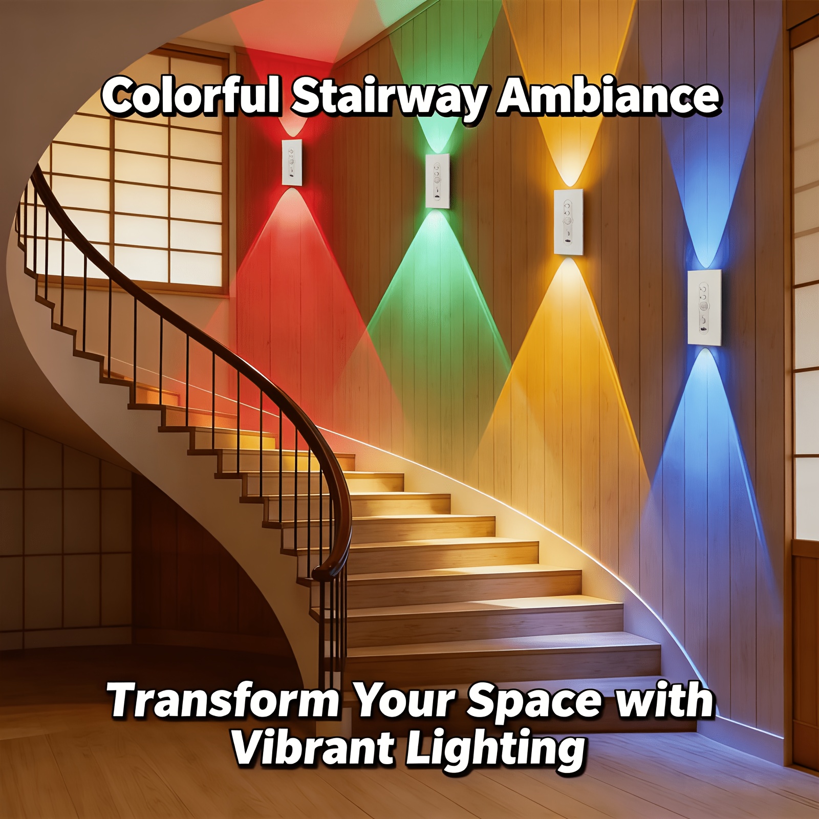 2pcs Magnetic LED Night Light with Double-Head RGB