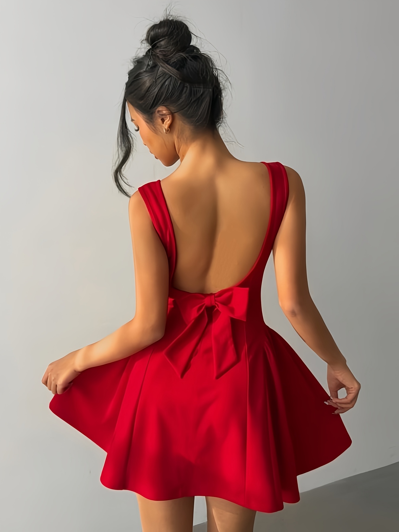 long satin backless dress Leg Split Open Back Prom Dresses Pleasant to the touch Color:Sage-Green 9 Ways to Wear SEARCHANISE_IGNORE