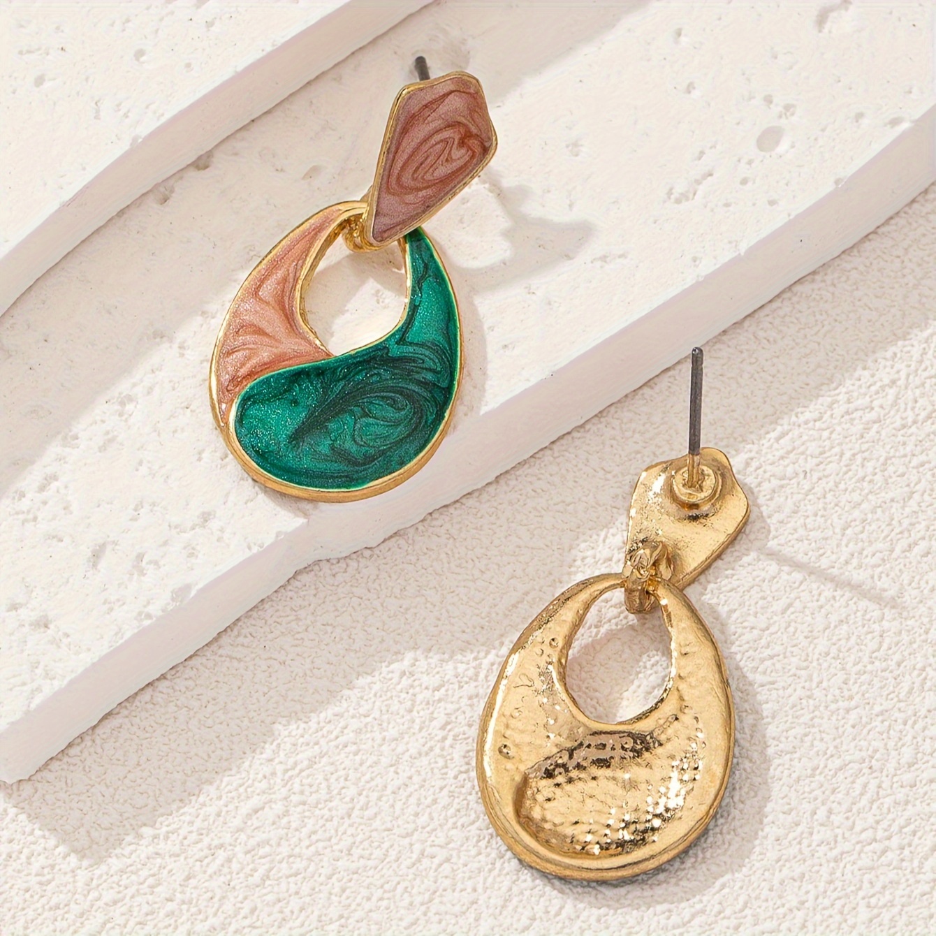 Boho Geometric Drop Earrings Lightweight Resin & Zinc Alloy