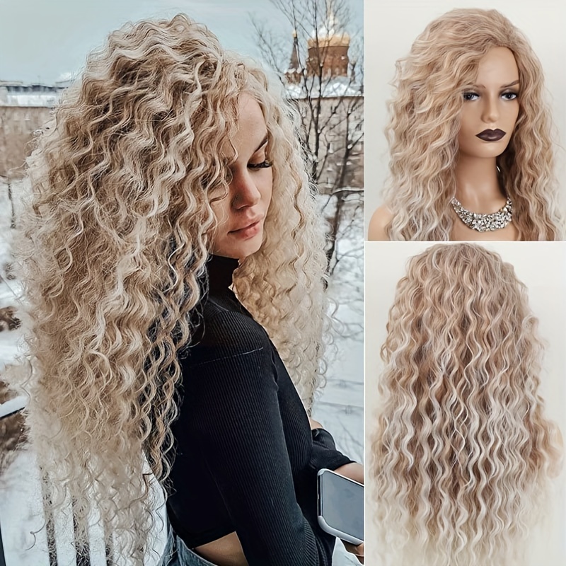 

Women's Long Curly Wave Party Wig, Fiber, Cap, 100% Density, Styling, With For Costume And