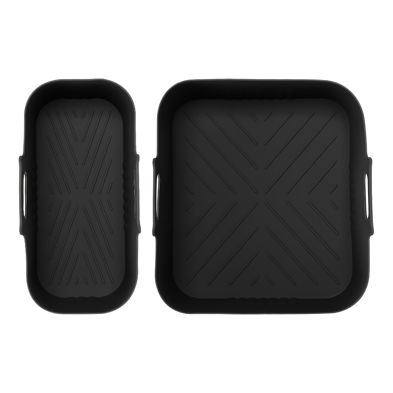Image of 2pcs Silicone Baking Tray Set, Compatible With Air Fryer Models Na350-3000. Features A Surface For In Air Fryers, Ovens, And Microwaves