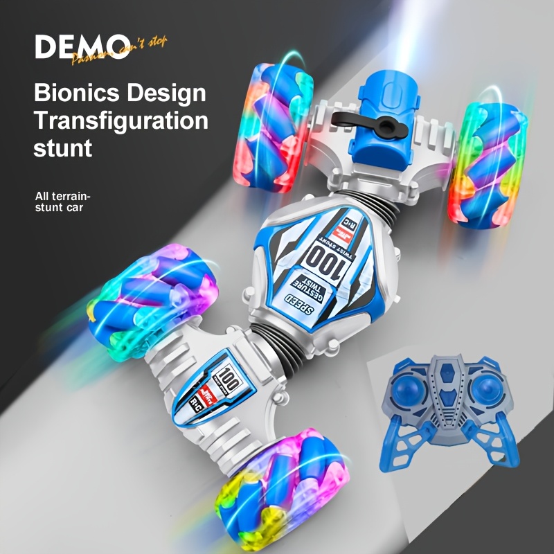 2025 New Trendy Internet Celebrity Recommended, Two-Remote-Controlled Battery-Powered Dual Gesture Sensing Transformable Stunt Flip Car Off-Road Climbing 4WD Toy Vehicle Christmas Gift Birthday Present