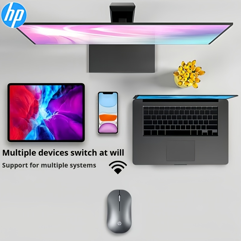 HP Wireless Dual-Mode Mouse, Silent, 3-Level Adjustable, 1600DPI High Precision, Ambidextrous, for Desktop PC And Laptop Gaming Business Office