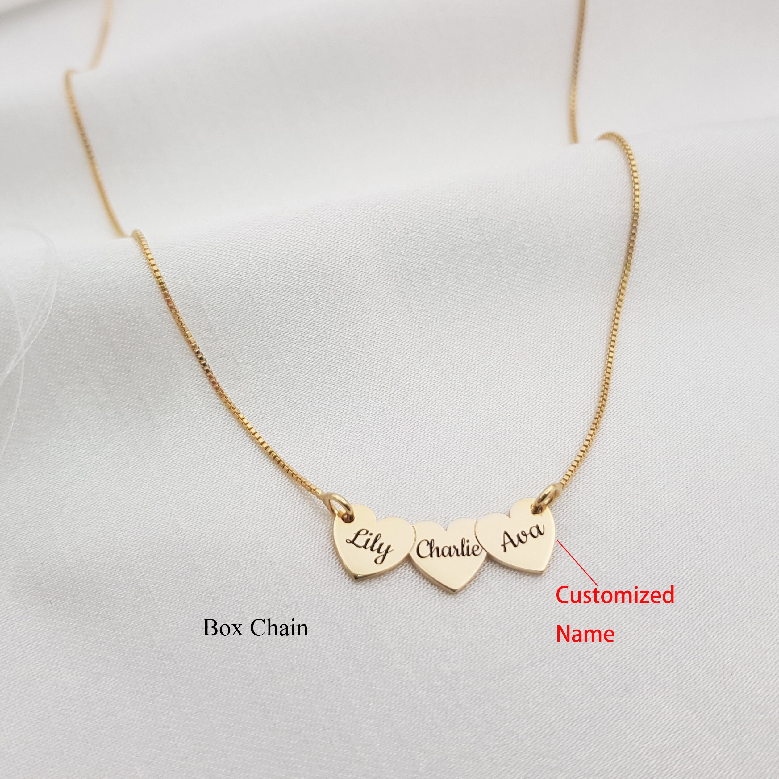 TEMU Bohemian Elegant 18k Golden Plated Stainless Pendant Necklace With Custom Names, Personalized Family , 1- Charms, For Daily & Banquet , Ideal Christmas & Family Keepsake Gift