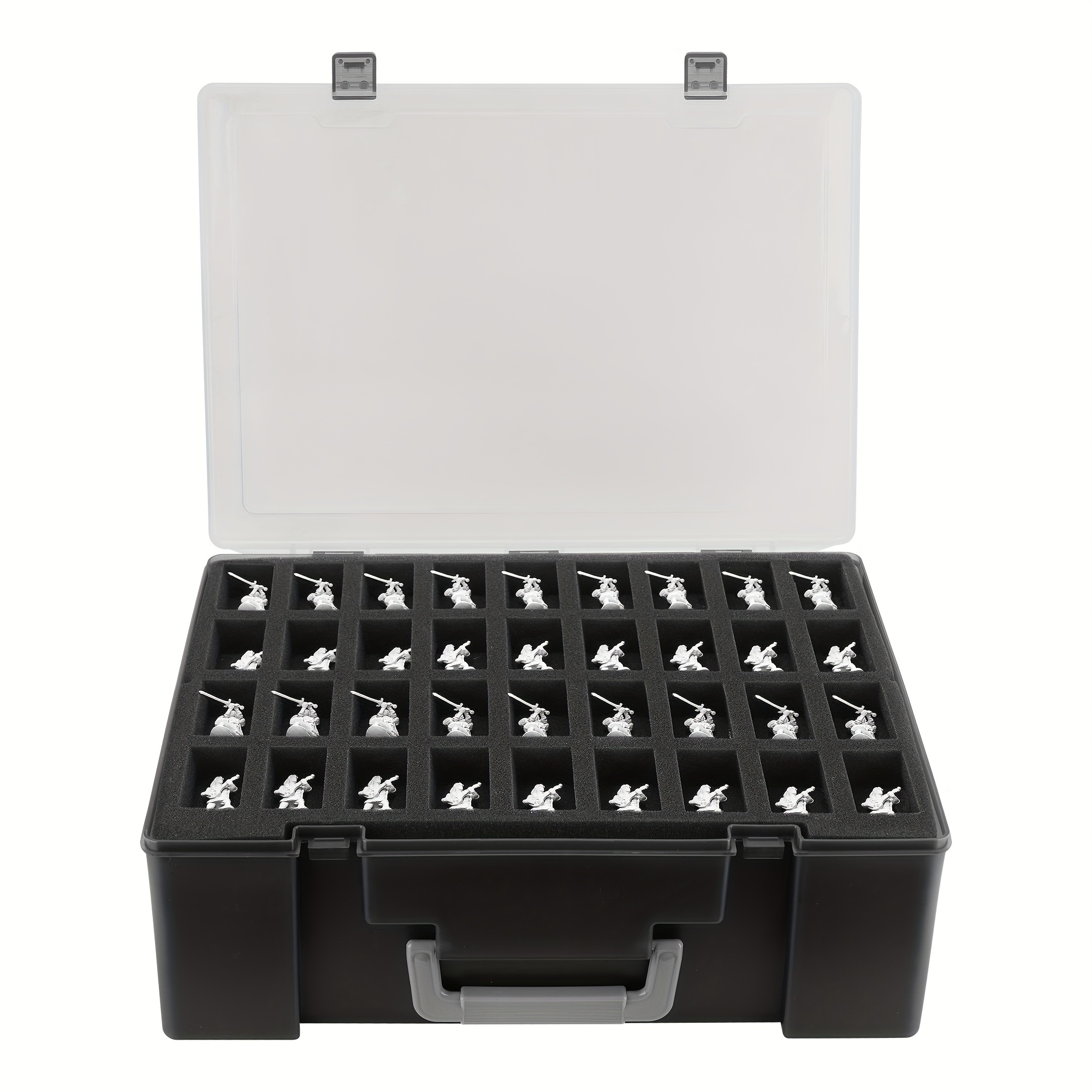 

Mini Storage Case - 108 Compartments, Compatible With 40k, , And More - Durable Plastic, Rectangular Shape, Waterproof, Latch Closure