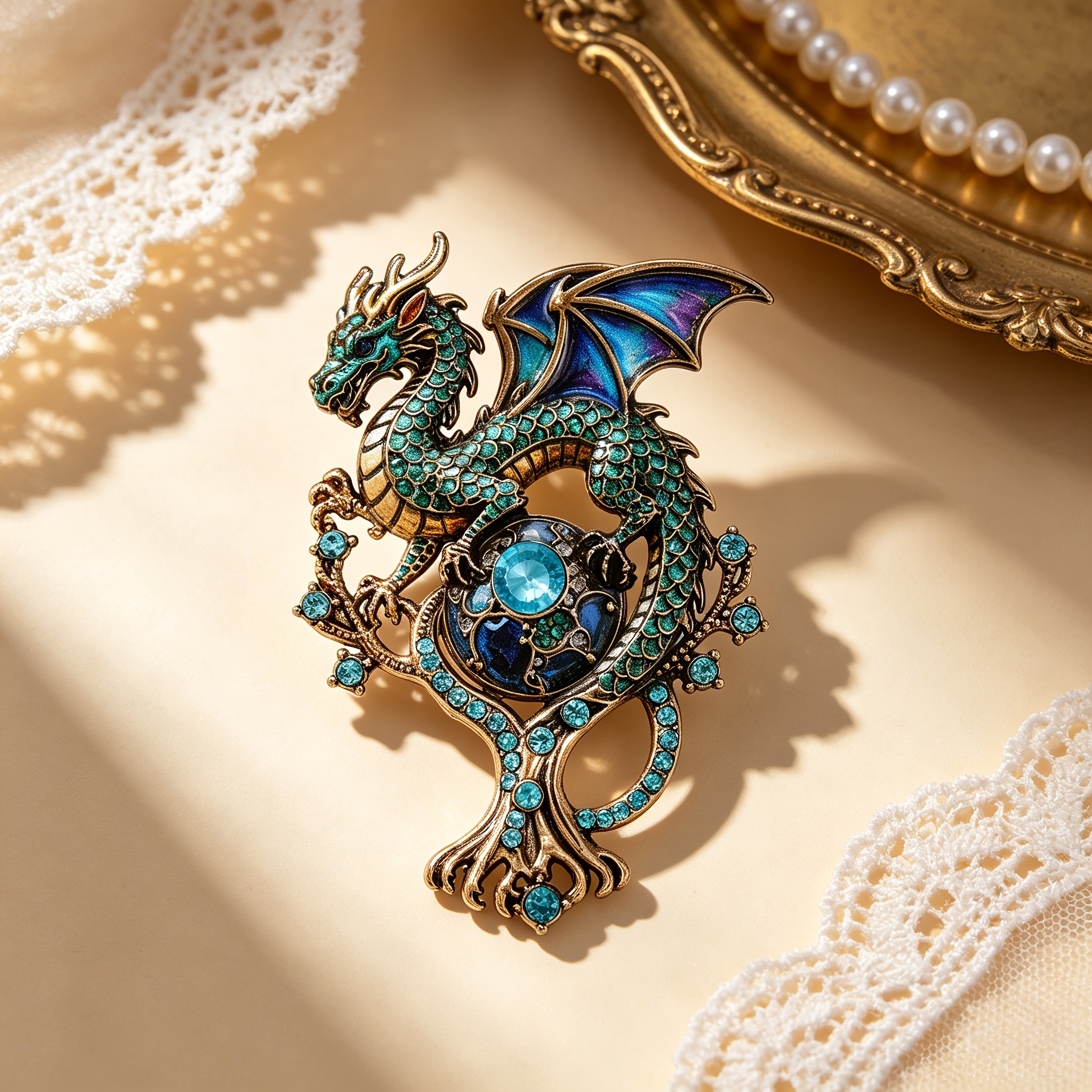 TEMU 1pc Solevdo Dragon Brooch Pin - Enamel Lapel Suitable For Bags, Coats, Hats | Mythical Creature Jewelry Gift For | Hand Washable Unisex Fantasy