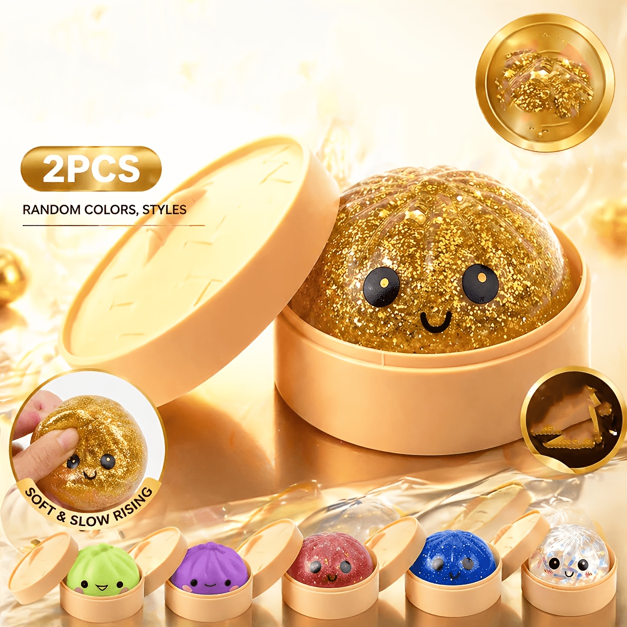 2pcs   dumpling stress balls dumpling   toys squeeze   relax toy   fidget toys 2026 new bun squeeze ball with thanksgiving or christmas gifts multi item party     random colors