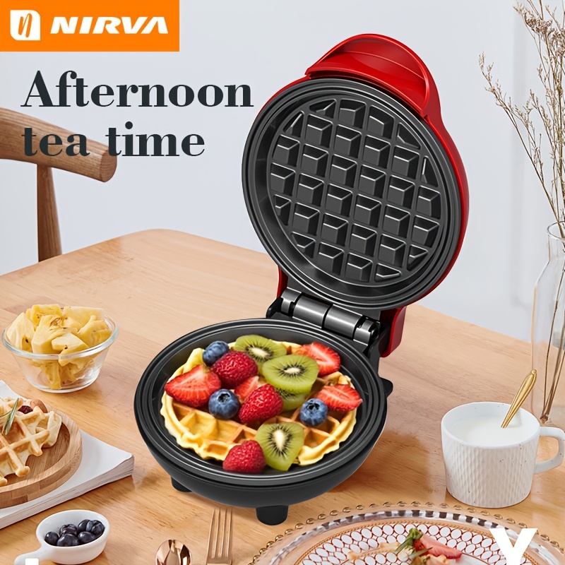 E-shop Mini Waffelbacker Pfannkuchen Maker Frühstücks Waffelbacker Antihaftbeschichtung Waffelbacker Kleiner Pfannkuchen Maker Doppelseitiger Grill