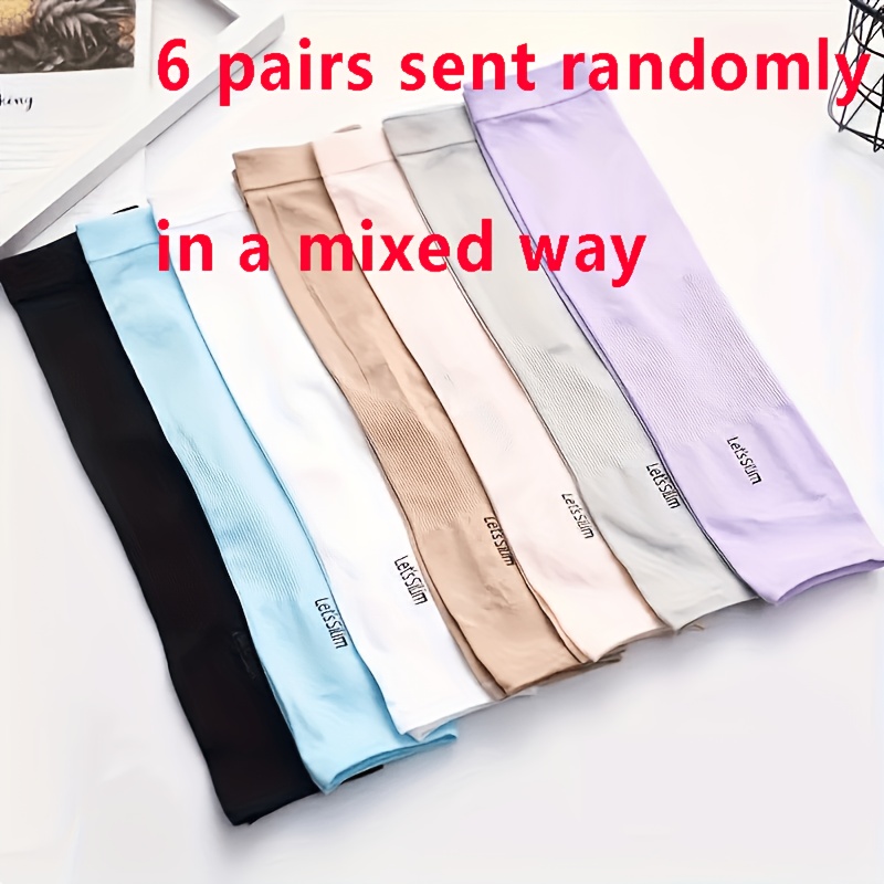 TEMU 6 paires de manchons mélangés aléatoirement, pour homme et femme, pour le cyclisme d'été air, manchons et rafraîchissants