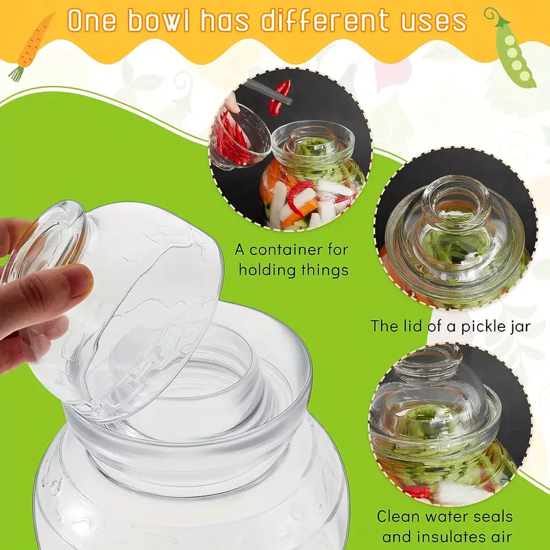 Bocal Mason 1,4 L Pour Kimchi Et Pickles - Verre Large Ouverture Avec Valve Air Et Fermeture Hermétique
