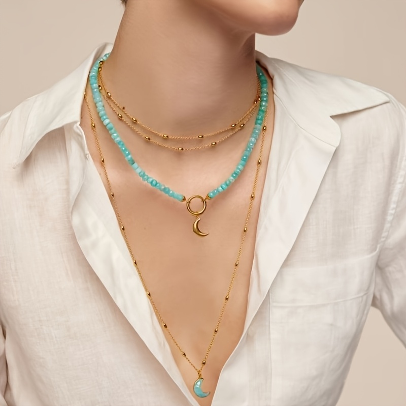 Vintage S925 Sterling Silver Amazonite Necklace with 18K Clasp