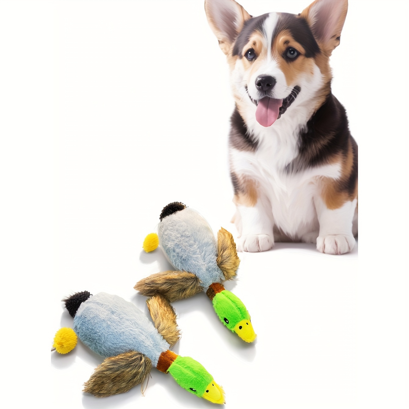 

Jouet en peluche pour chien en forme de canard - Couine, à mâcher et convient aux races moyennes à petites - Fabriqué en fibre de polyester