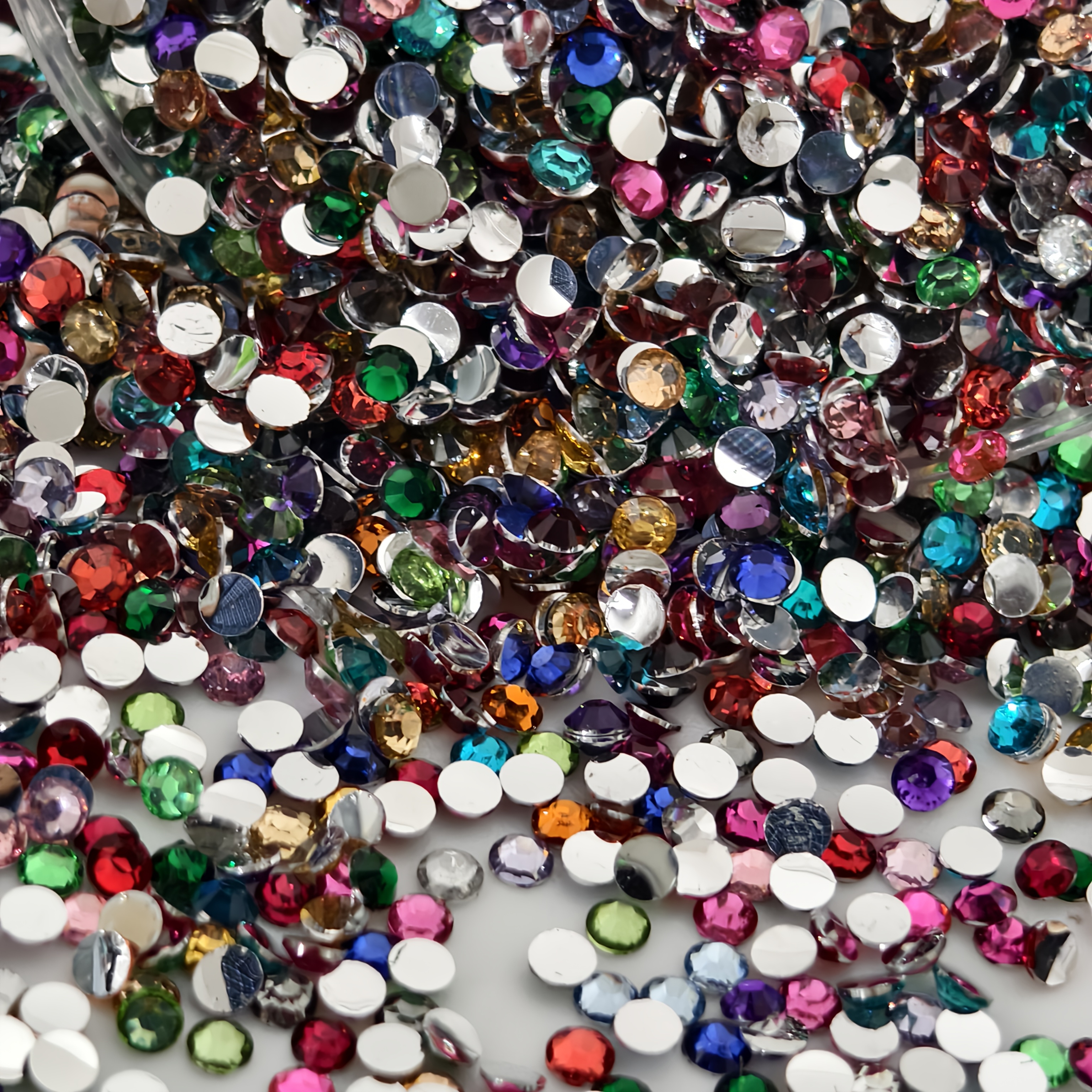 TEMU 2994pcs 15-color 3mm Resin Round Flatback Rhinestones, Bohemian Style Flatback Sparkling Gems, Glass Cup Phone Case Jewelry Craft Decoration