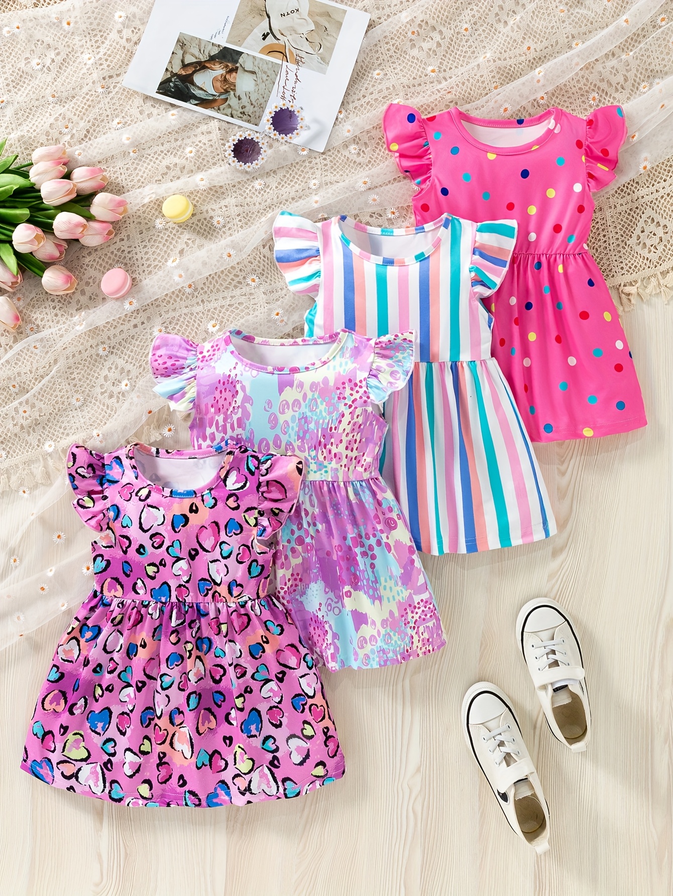 white christmas dresses Girls Floral Summer Dresses main image 0