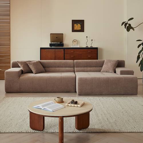 120 modern minimalist chenille modular sectional sofa oversized 8 seater sleeper sofa with movable ottoman thick cushions upholstered couch for living room bedroom office apartment
