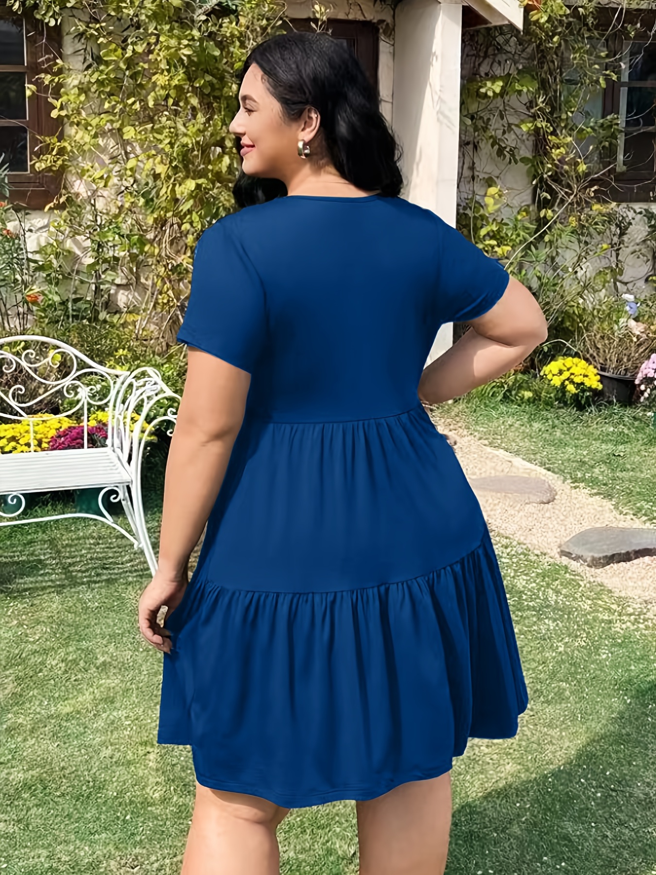 plus peplum dress Crowned & Confident Peplum Dress  , (Plus Size Royal Blue Peplum Dress)