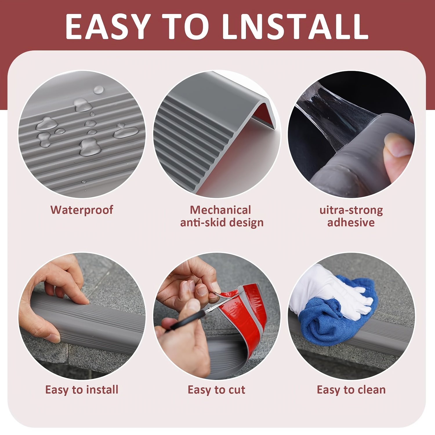 1 roll 20 self rubber stair treads self - Temu Mauritius