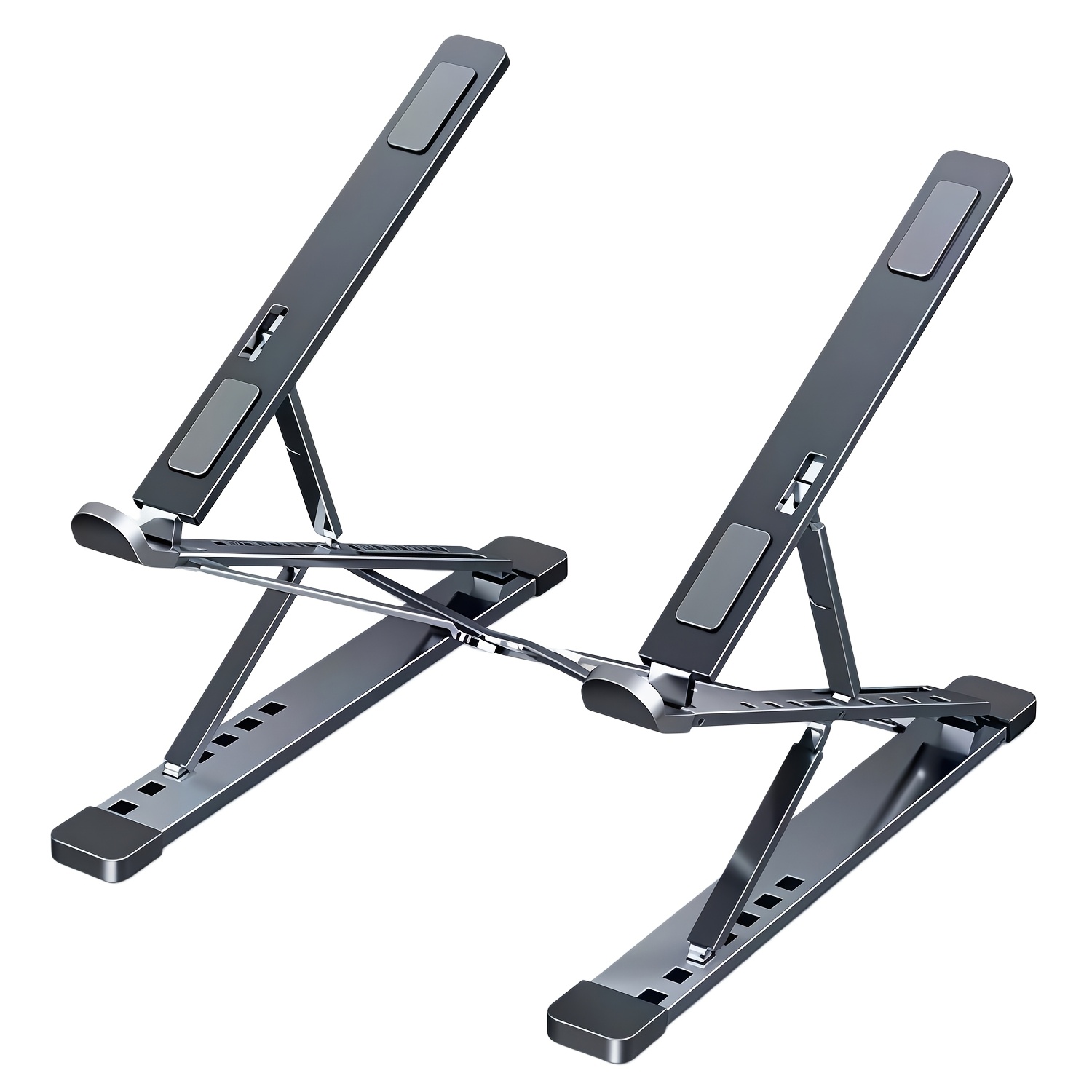 TEMU Support pour ordinateur portable en métal à double couche, rehausseur de bloc-notes pliable, portable et à hauteur réglable, base surélevée