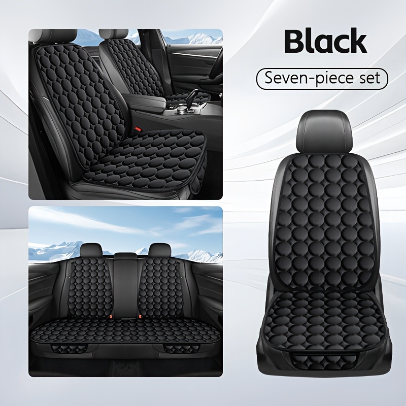 TEMU Juego de 7 cojines de felpa para asiento de coche de invierno, diseño acolchado circular para jardín, y , se a , regalo para y , accesorios para