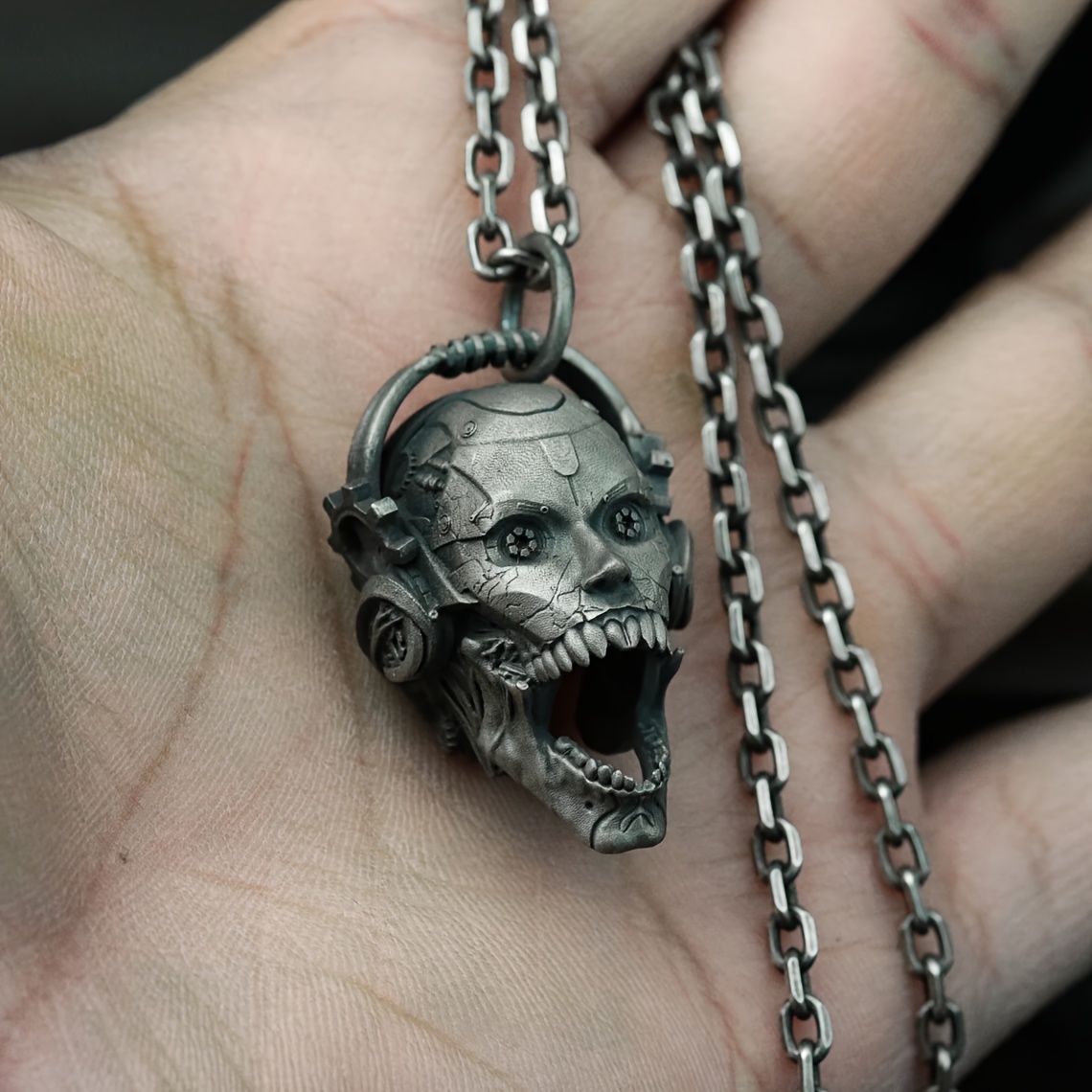 E-shop Hip-Hop Rock Schädel Kopfhörer Musik Horror Halloween Anhänger Geschenk