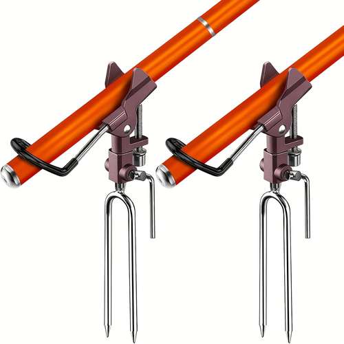 Supporto Per Canna Da Pesca Regolabile 360° – 2 Pezzi In Acciaio Inox, Pieghevoli, Per Spiaggia, Fiume, Lago