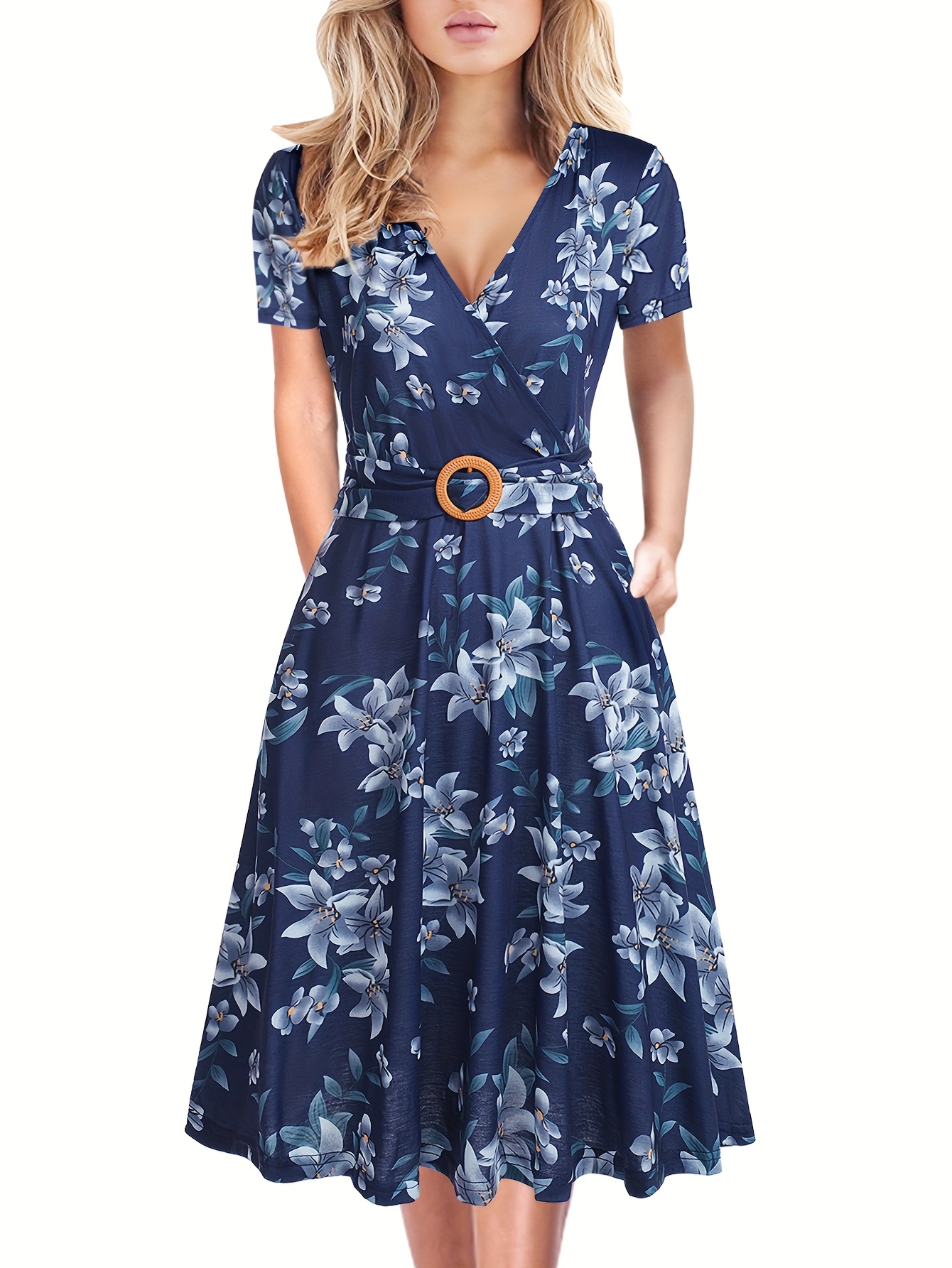 slim fit dress slacks Katie Fit Flare Dress main image 0