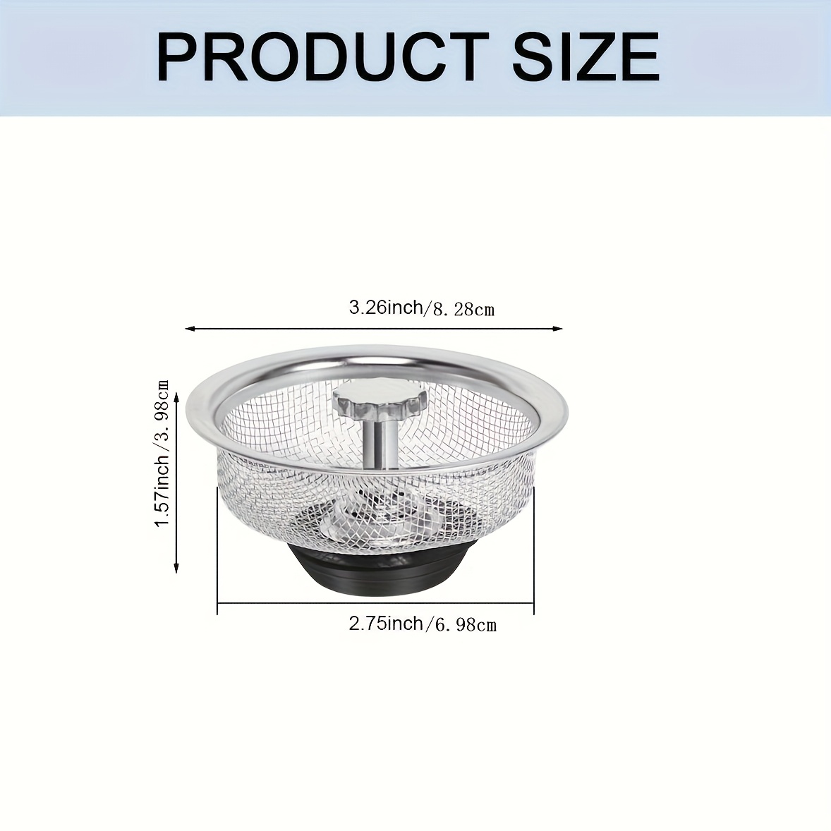 Non-clogging Mesh Stainless Steel Kitchen Sink Filter, Suitable For Bathrooms, Washrooms And Washbasins