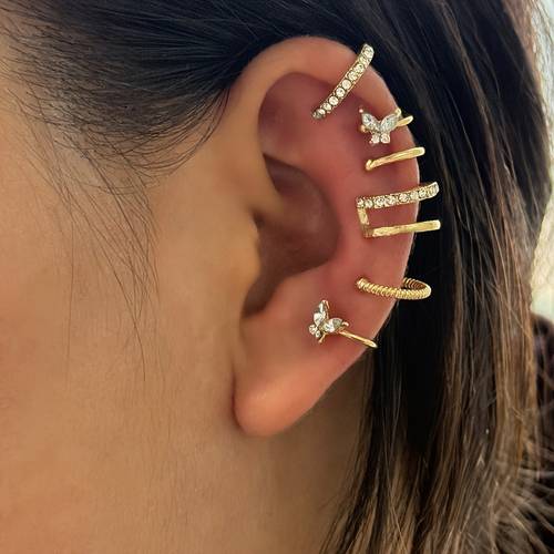 6pcs womens fashion clip earrings set elegant style no piercing ear clips suitable for daily festivals gift jewelry