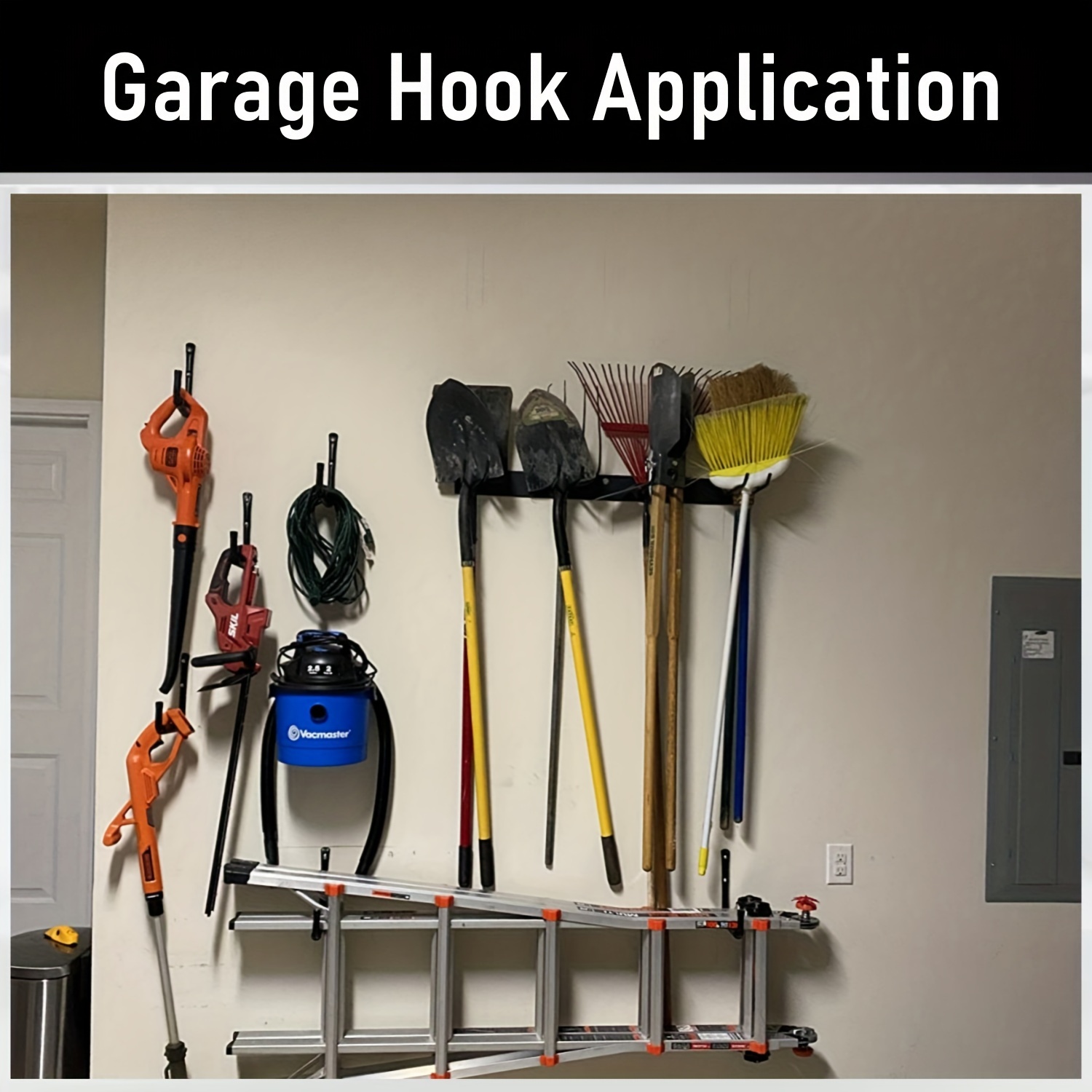 Heavy Duty Garage Hooks Wall Mount Garden Tools Storage Rack