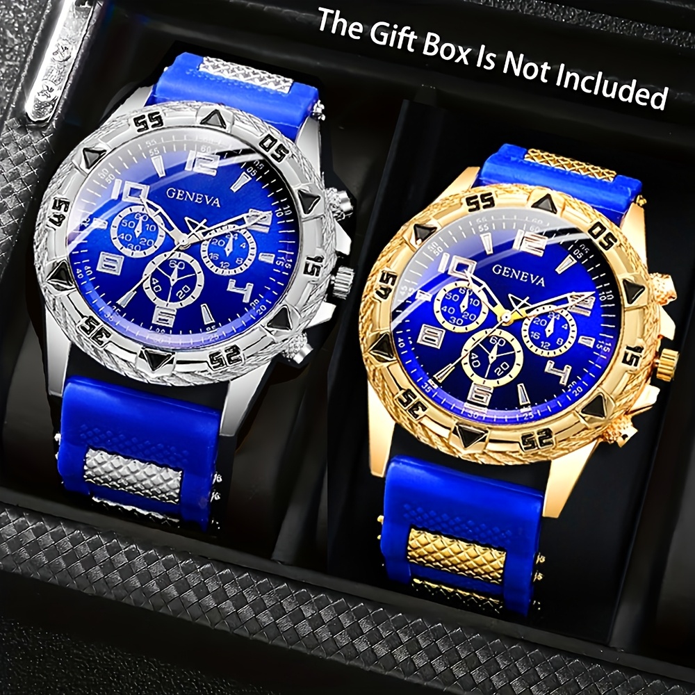 TEMU A Set Of 2 Watches, Featuring A Stylish Combination Of Elegant Men's , A Trendy Quartz Watch, The Perfect Accessory And Gift, Box Not Included