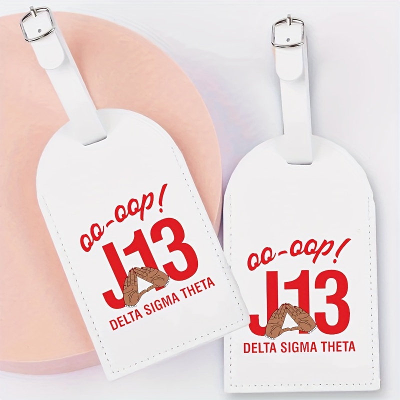 

1 Pc J13 Delta Pattern Luggage Tag Pu Leather For Suitcase Baggage Handbag Tags Travel Bag Label Tag Best Gift