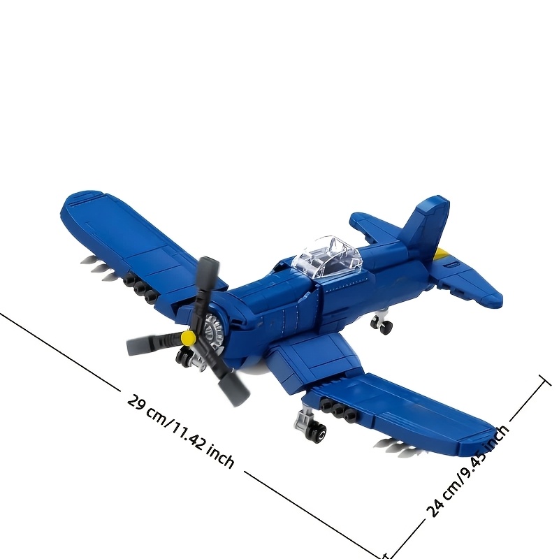 Military Blue Airplane Model Set, Desktop Collectible Ornament