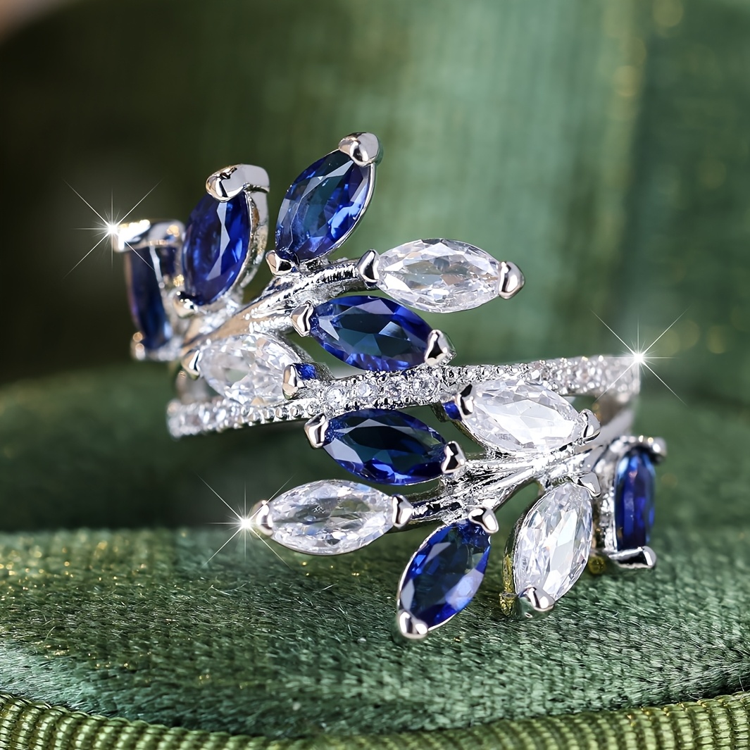 Image of Angol , Individual, Luxurious, Versatile, Elegant And Exquisite Inlaid With Blue Synthetic Zirconia Is Suitable For Parties, Weddings And Daily Wear