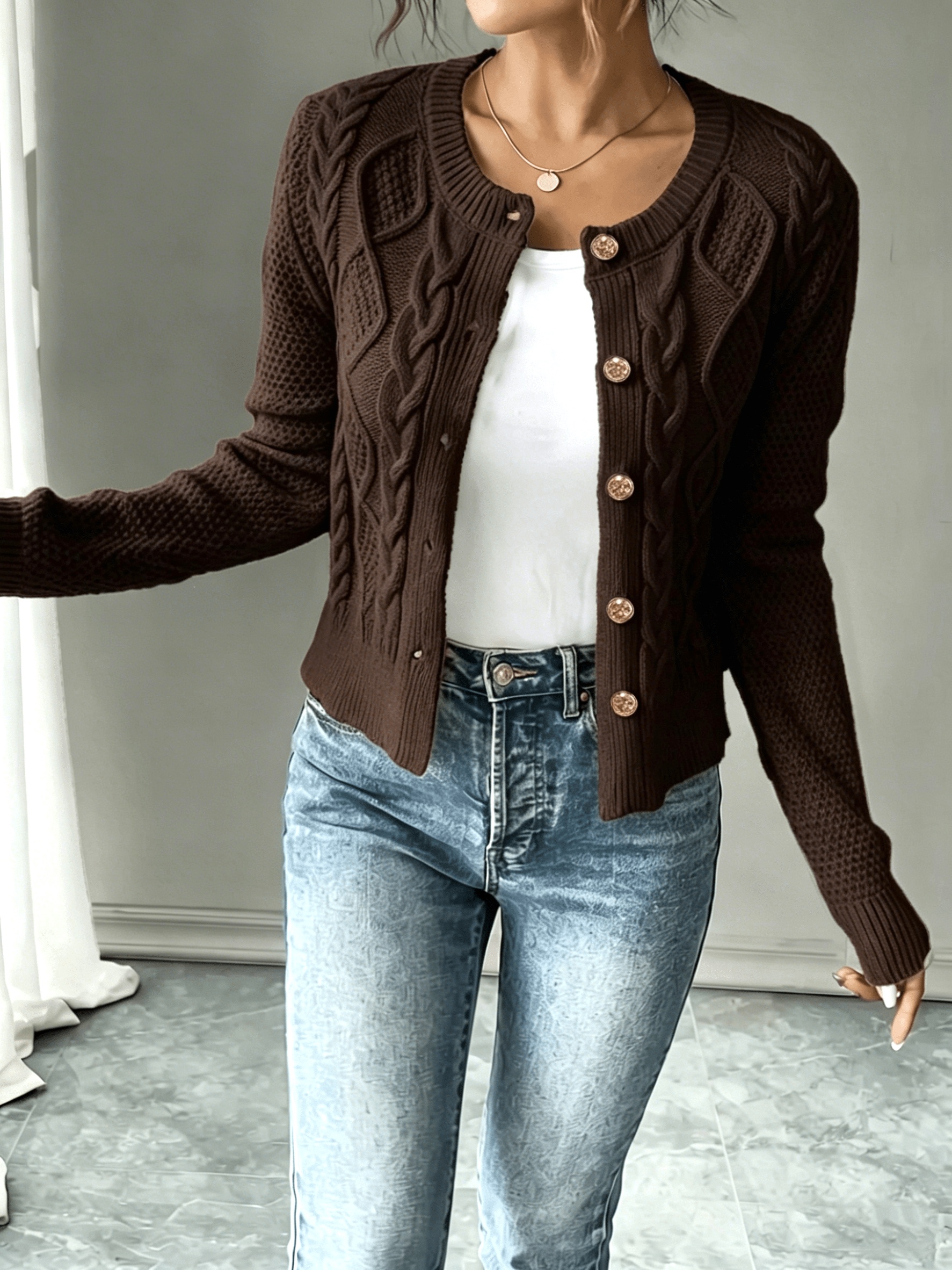 womens   long sleeve open front cardigan sweater durable craft with elegant jacket cut a must have for stylish and elegant   trendy luxury patterned knitwear fashionable for women suitable for dates versatile womens