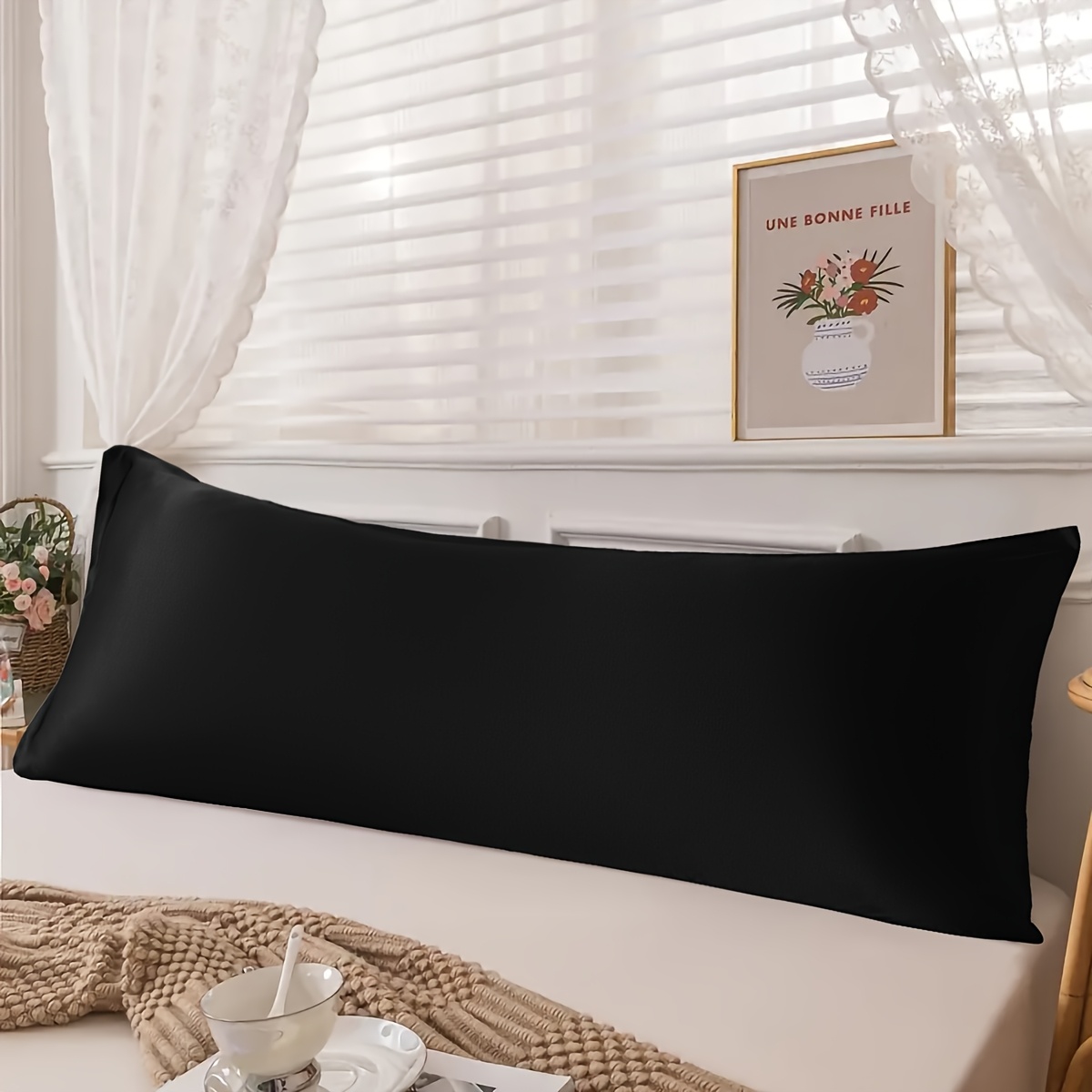 TEMU 1pc Pillowcase - Soft Smooth Satin Fabric, Machine Washable, Elegant For Bedroom Decor, Versatile Home Accent, Luxury Bedding Accessory | | Smooth Texture