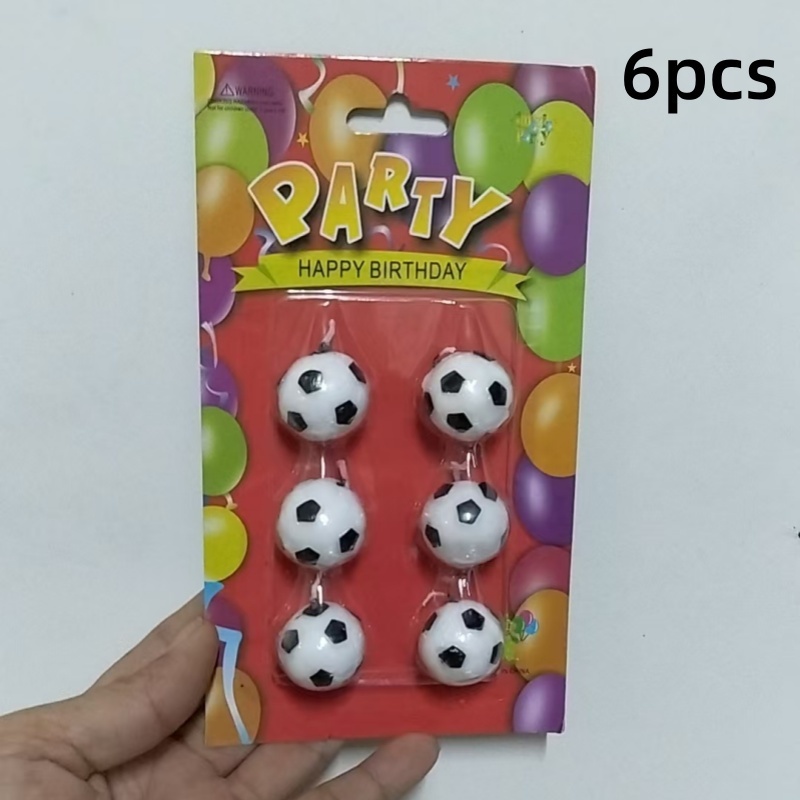 Image of 6pcs Candle Romantic Atmosphere Football-shaped Candles Football Competition Holiday Celebration Theme, Without Battery